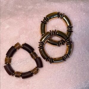 Zara wood & golden bangles